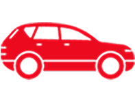 Red SUV icon representing used SUVs available for purchase.